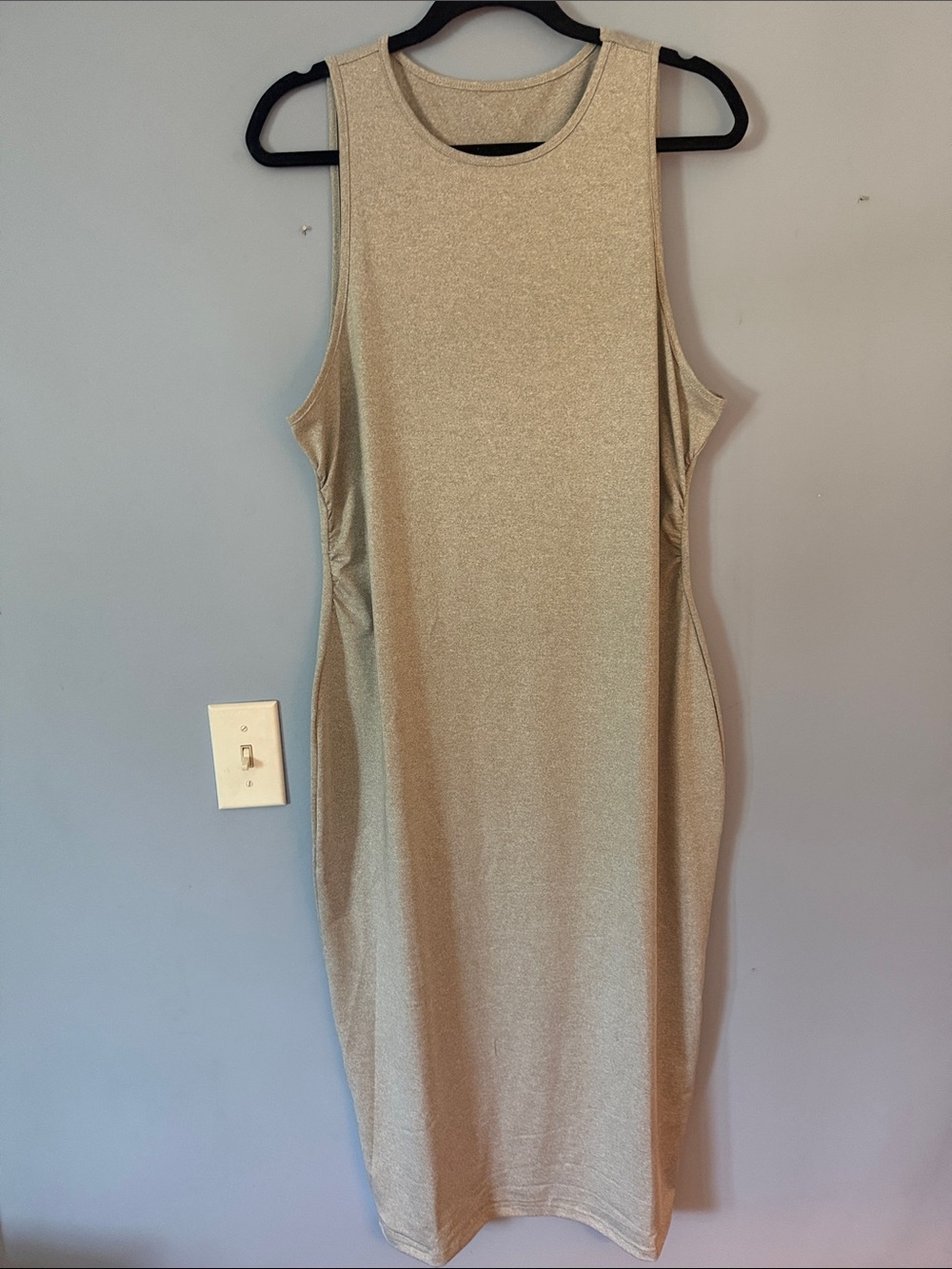 SHEIN Gold Sleeveless Shimmer Maxi Dress